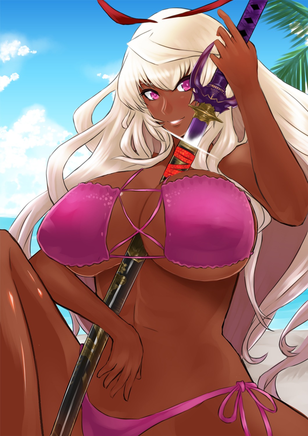 bikini cleavage itou_ittousai sengoku_bushouki_muramasa souren swimsuits sword underboob