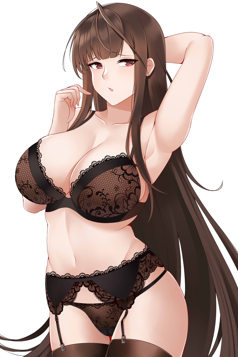 aslindsamure bra cameltoe dsr-50_(girls_frontline) garter_belt girls_frontline lingerie pantsu stockings thighhighs