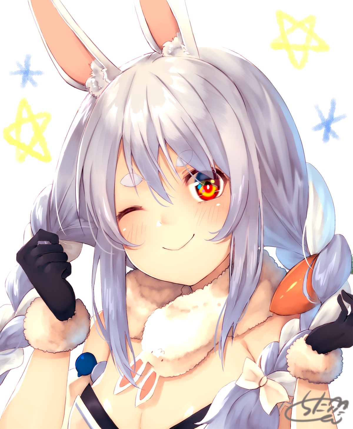 animal_ears bunny_ears chita_(ketchup) hololive no_bra usada_pekora