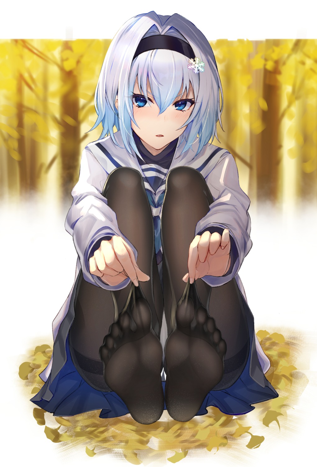 feet kakumayu pantsu pantyhose ryuuou_no_oshigoto! seifuku skirt_lift sora_ginko