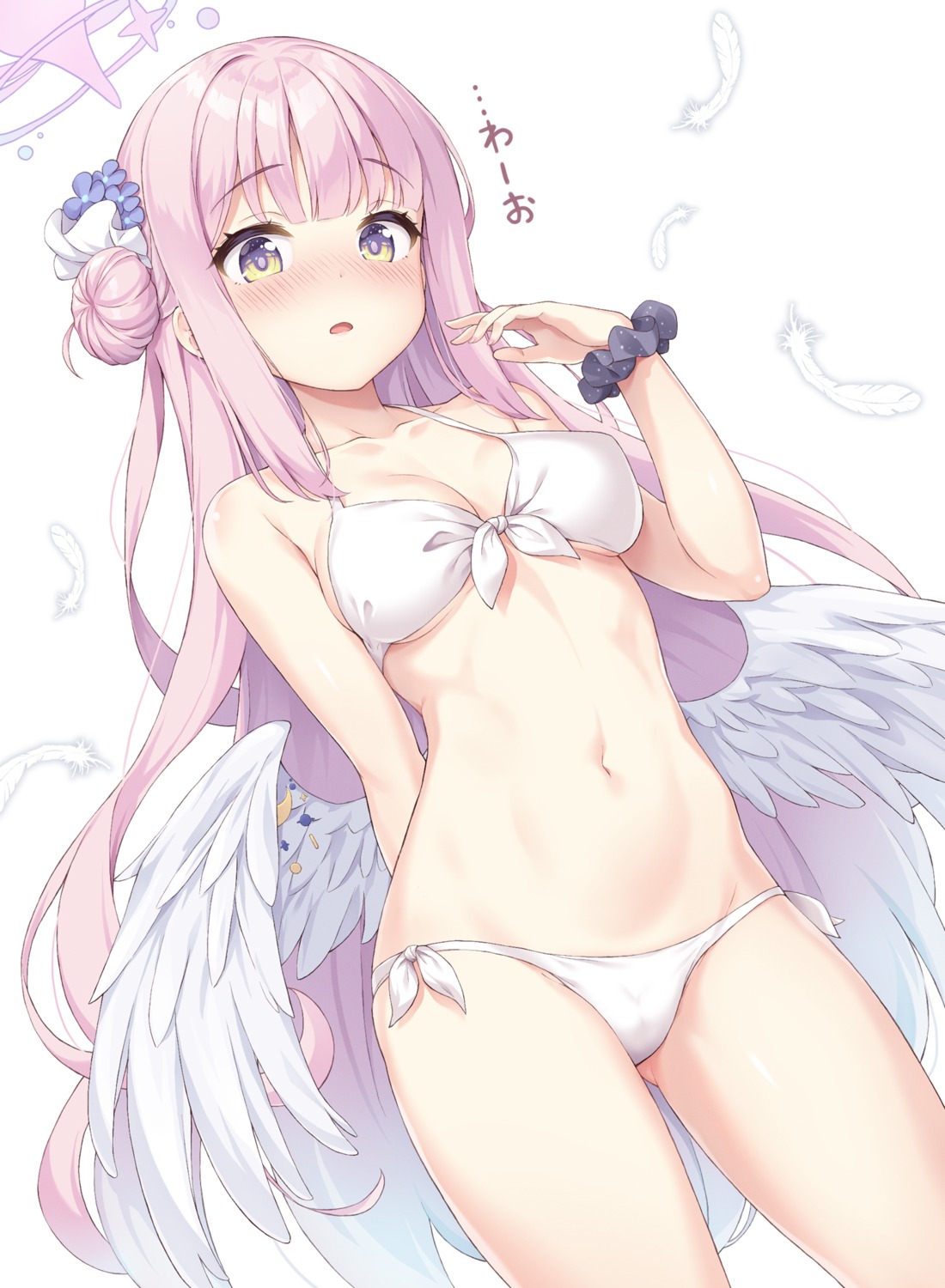 angel bikini blue_archive misono_mika swimsuits wings yamasan