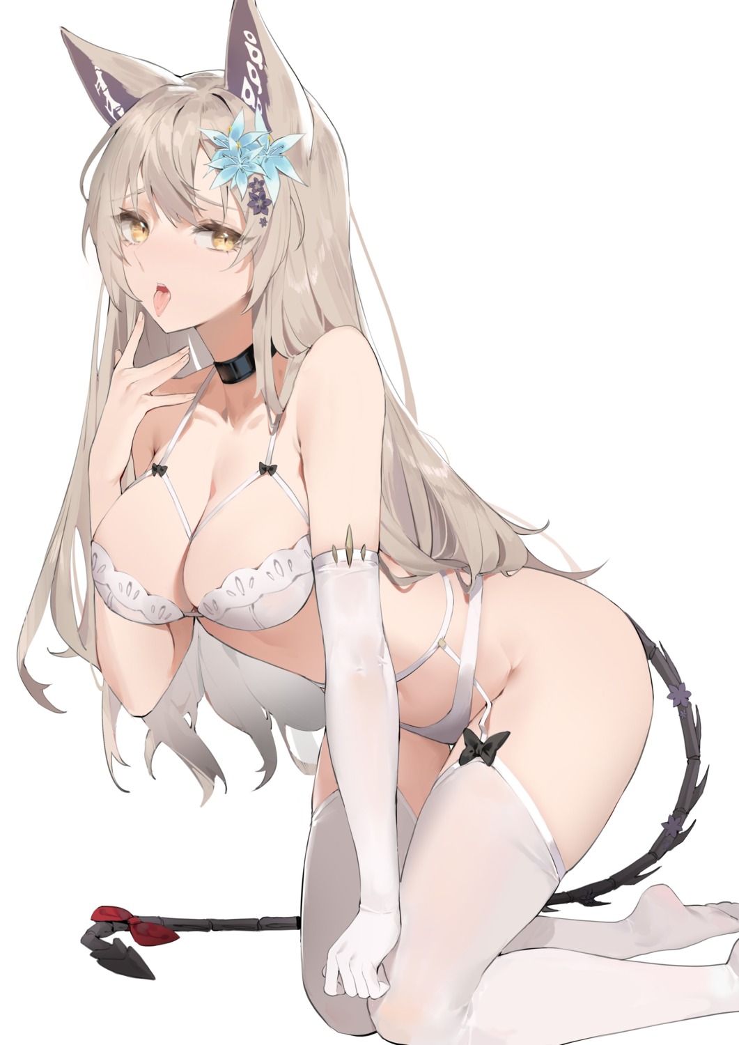 animal_ears bra cleavage garter_belt lingerie pantsu sdustz stockings tail thighhighs