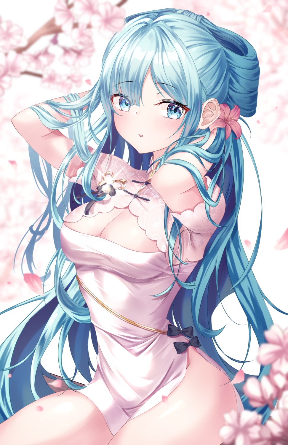 chinadress cleavage hatsune_miku no_bra nopan shaohua_hatsune_miku ttopang vocaloid