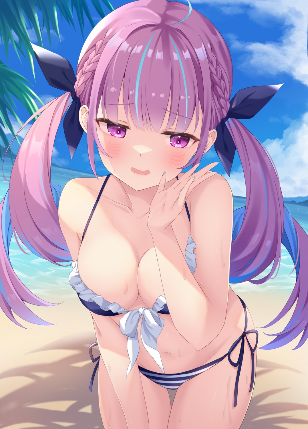 bikini hololive kurono_yuzuko minato_aqua swimsuits