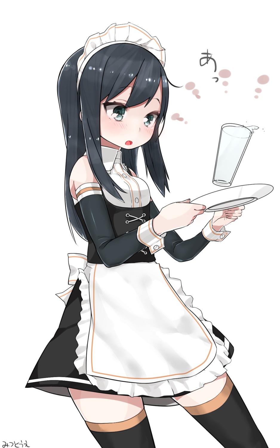 asashio_(kancolle) kantai_collection maid mitsudoue thighhighs