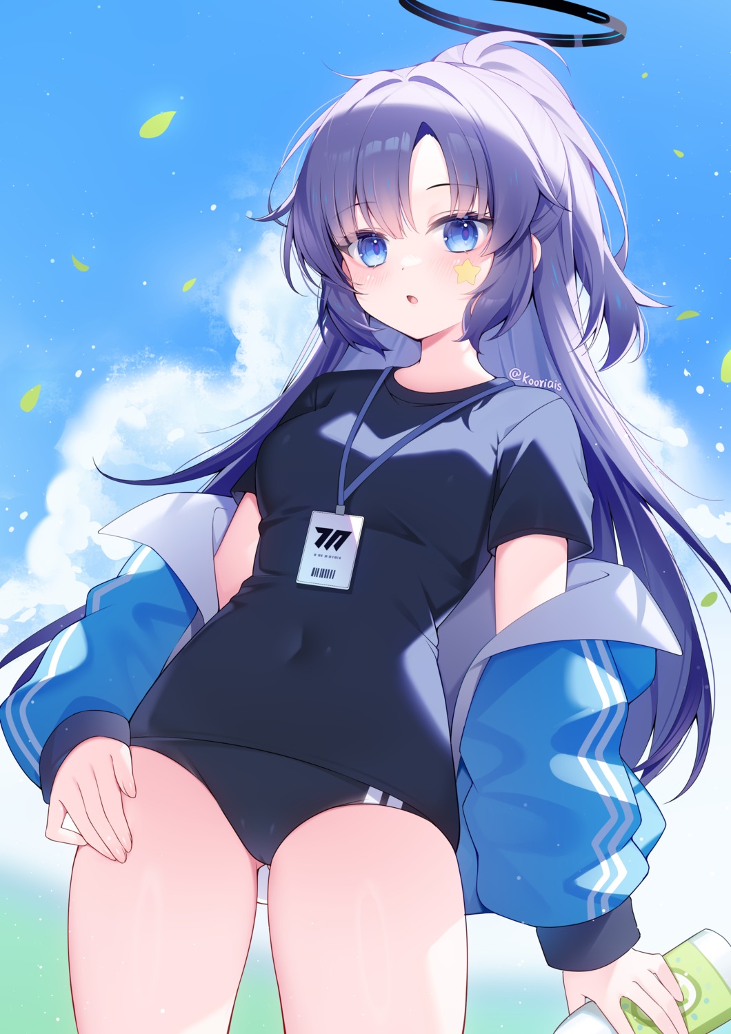 blue_archive buruma gym_uniform halo hayase_yuuka ice_(ice) tattoo