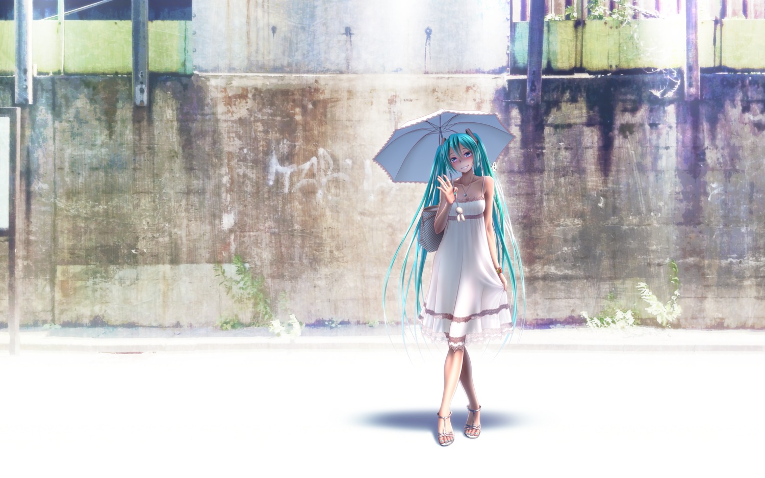 dress hatsune_miku summer_dress vocaloid wokada