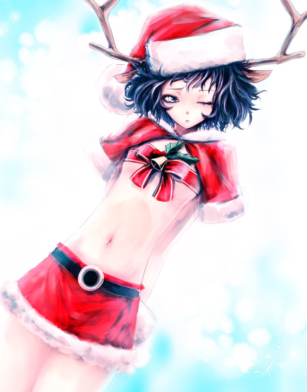 christmas horns mubouou_aasaa topless