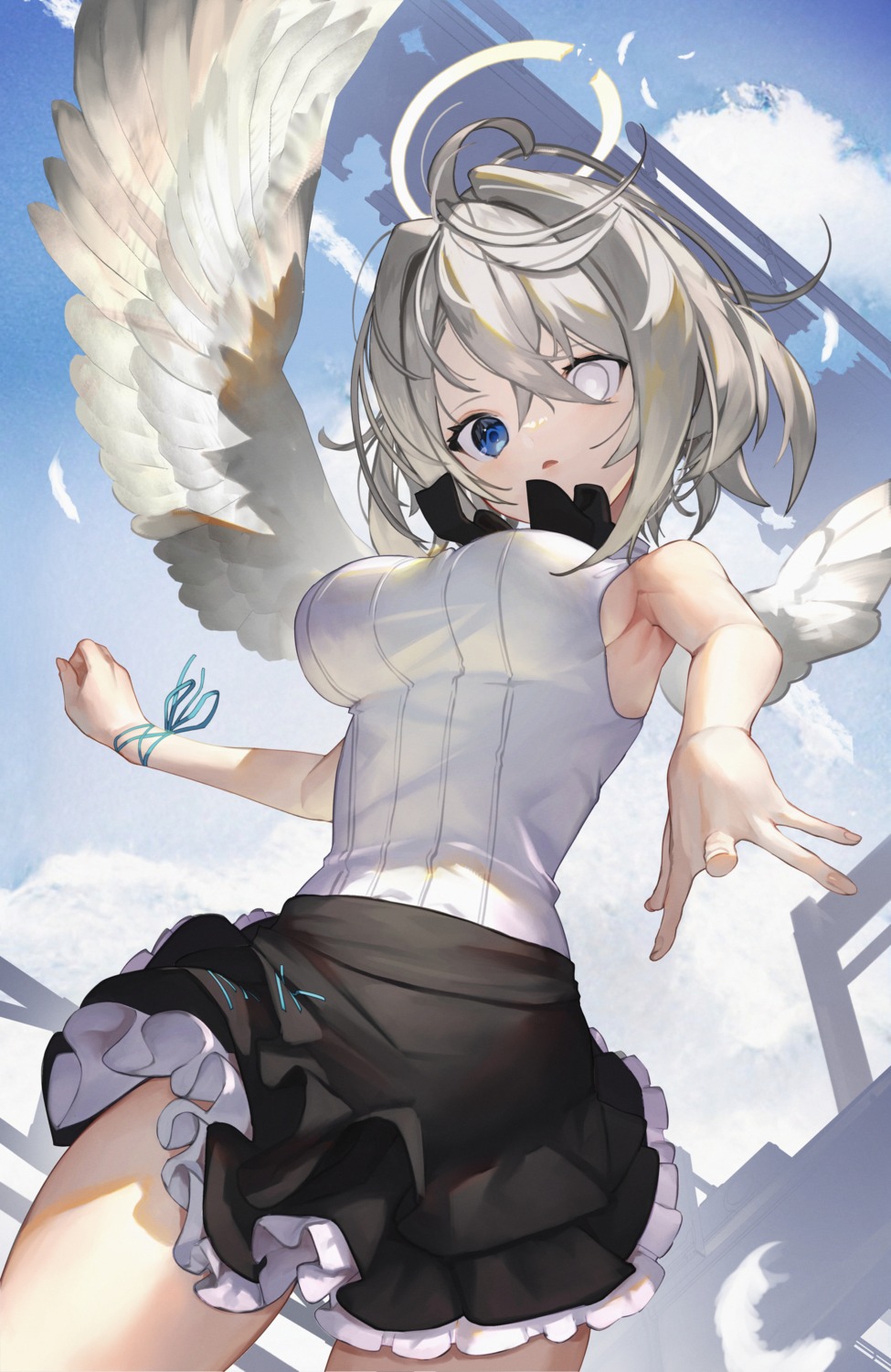 angel heterochromia scottie skirt_lift wings
