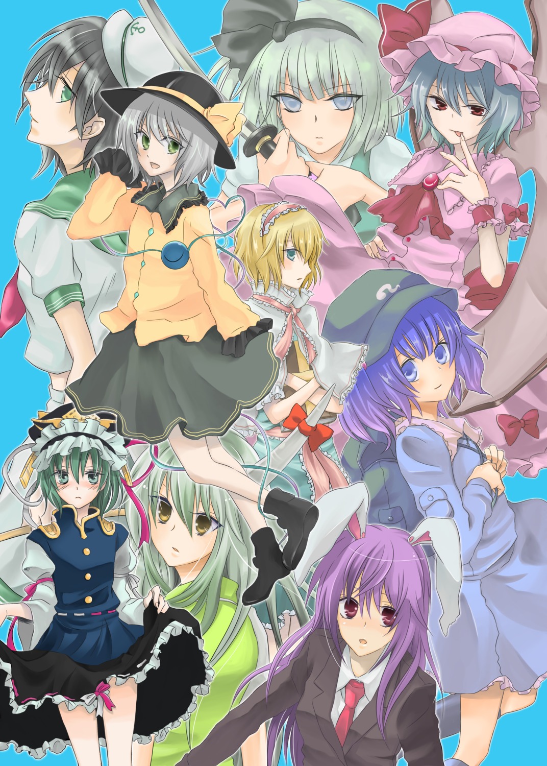 alice_margatroid ex_keine kamishirasawa_keine kawashiro_nitori komeiji_koishi konpaku_youmu murasa_minamitsu reisen_udongein_inaba remilia_scarlet shikieiki_yamaxanadu touhou yuta_(ricochetsmain)