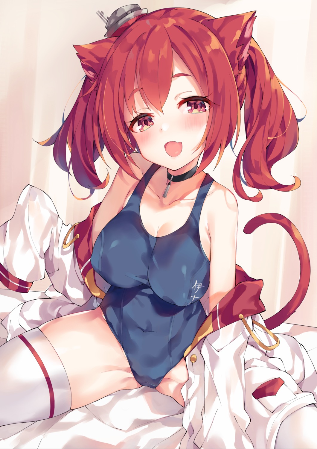 animal_ears azur_lane i-19_(azur_lane) nekomimi school_swimsuit seifuku swimsuits tail thighhighs unacchi unahouse