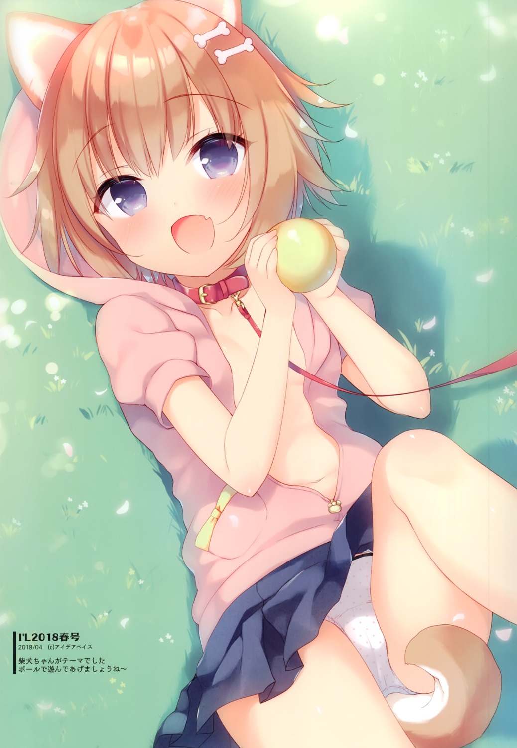 23.4° animal_ears cameltoe ichiri inumimi loli no_bra open_shirt pantsu skirt_lift tail