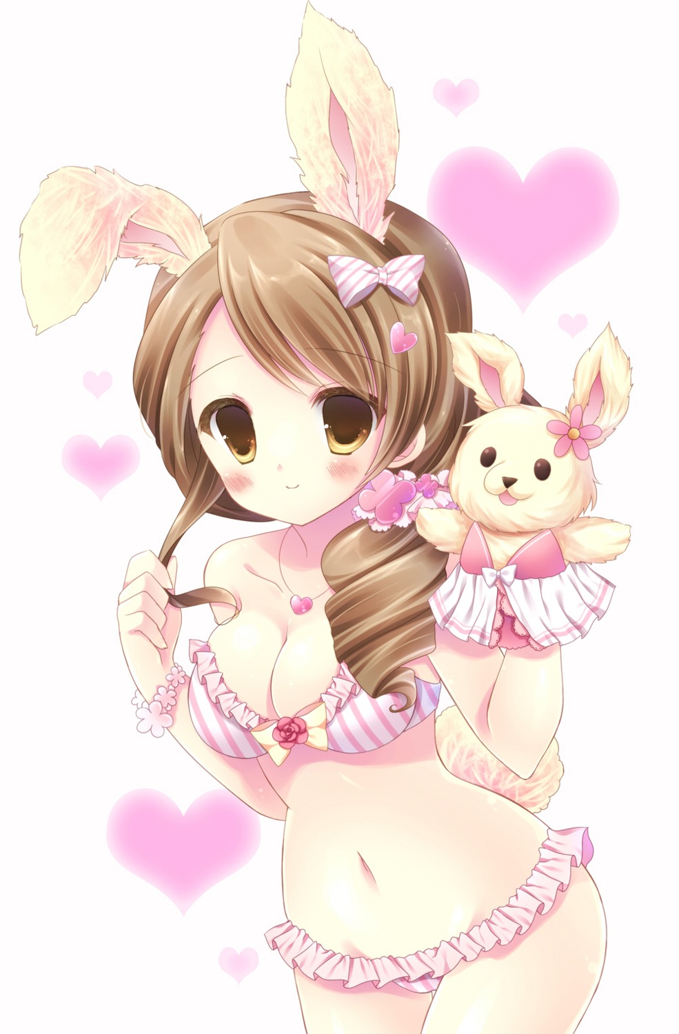 animal_ears bikini bunny_ears cleavage kouta. mochida_arisa swimsuits the_idolm@ster the_idolm@ster_cinderella_girls