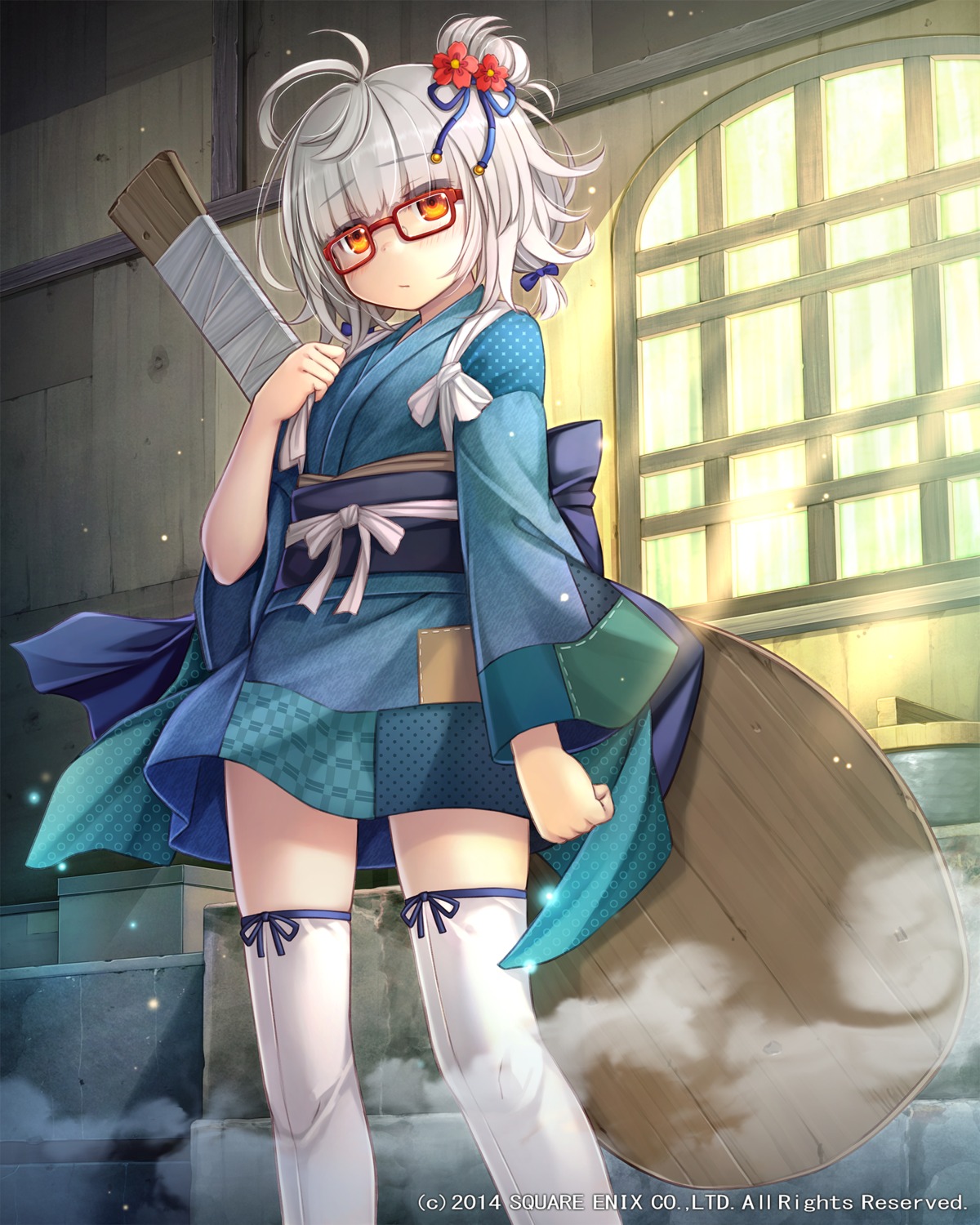 lost_crusade megane namaru_(summer_dandy) square_enix thighhighs weapon yukata