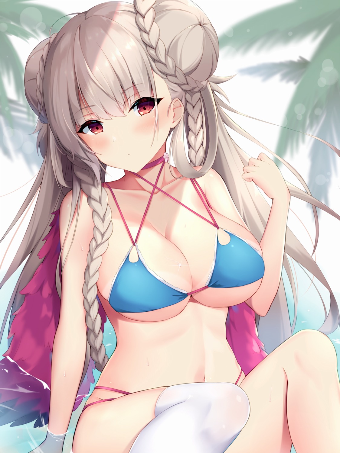 azur_lane bikini formidable_(azur_lane) ranju_aira swimsuits thighhighs wet