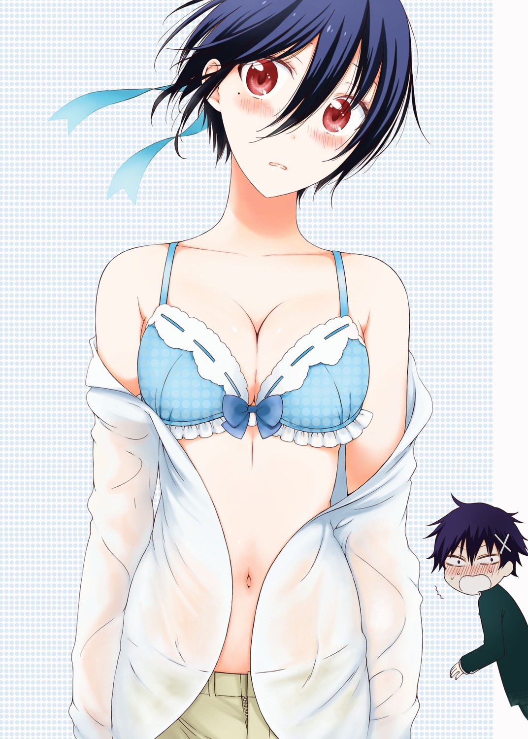 bra cleavage gumyy nisekoi open_shirt see_through tsugumi_seishirou