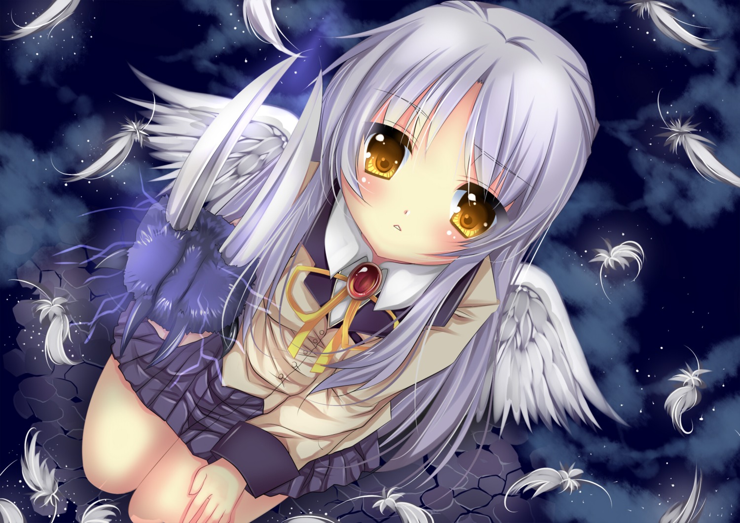 angel_beats! seifuku tachibana_kanade usagihime wings