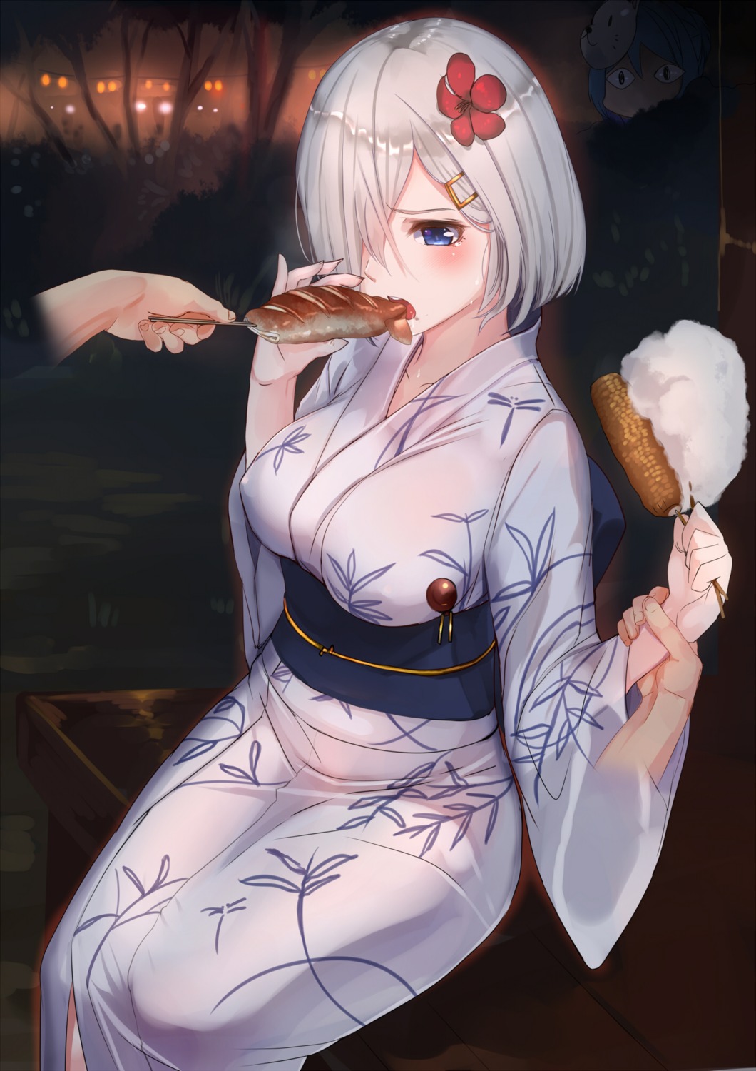 akasa_ai erect_nipples hamakaze_(kancolle) kantai_collection urakaze_(kancolle) yukata