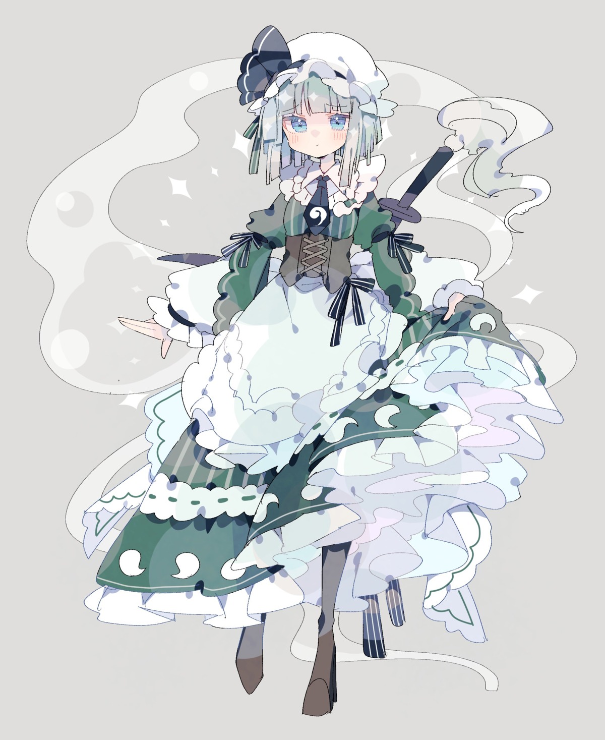 konpaku_youmu maid myon nikorashika skirt_lift sword touhou