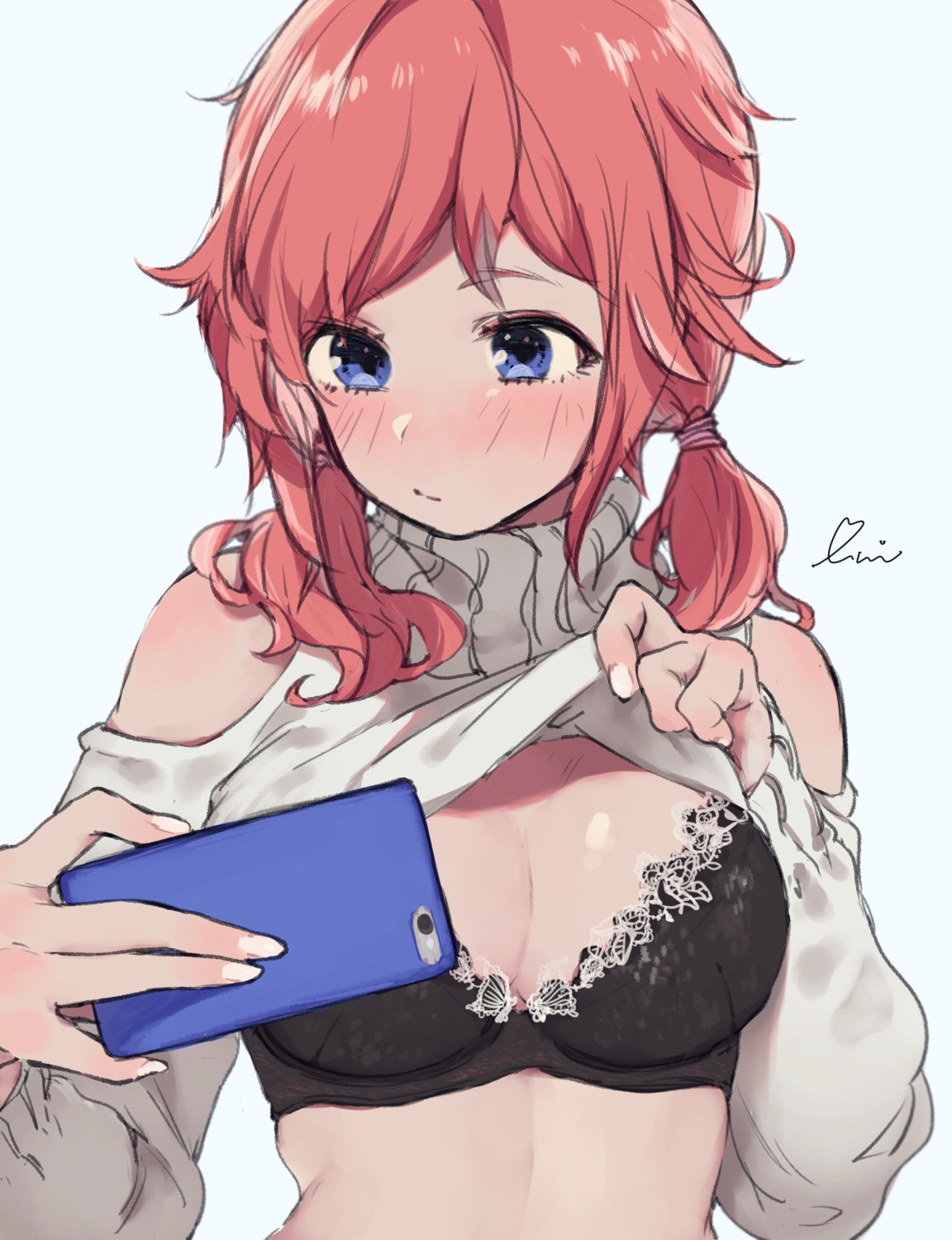 bra cleavage shirt_lift uni_(melm)