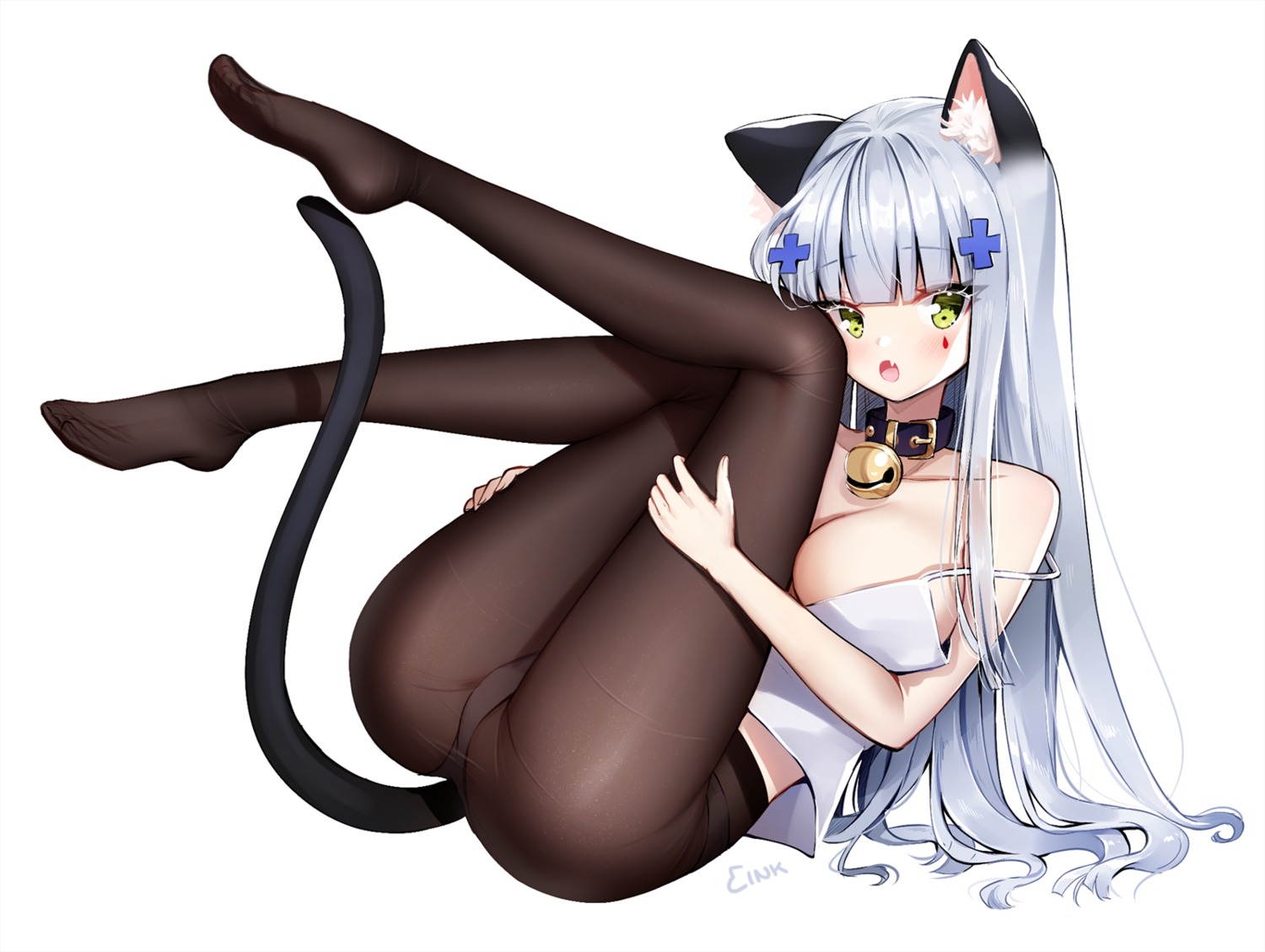 animal_ears ankkoyom feet girls_frontline hk416_(girls_frontline) nekomimi no_bra pantsu tail