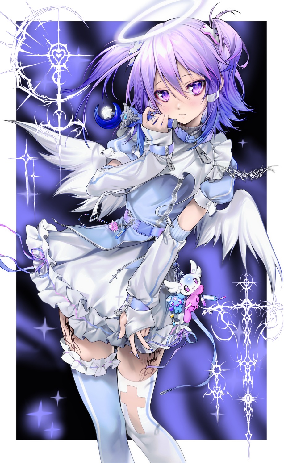 angel dress mazamuno tattoo thighhighs wings