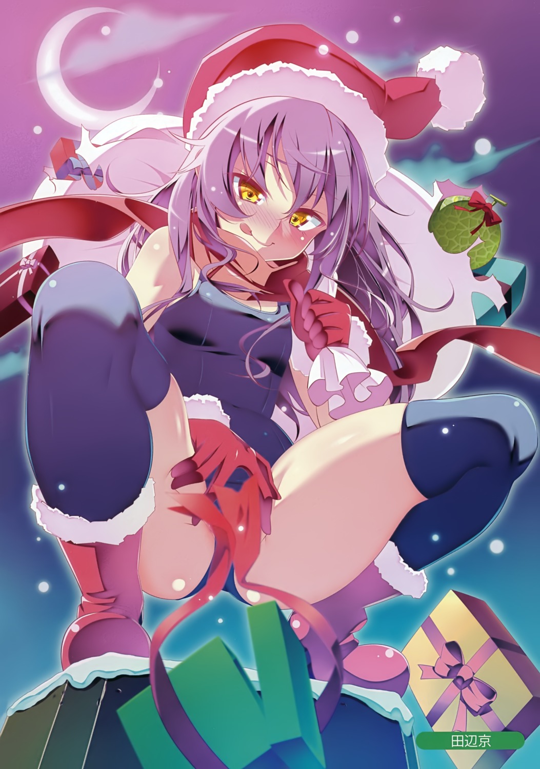 christmas school_swimsuit swimsuits tanabe_kyou thighhighs