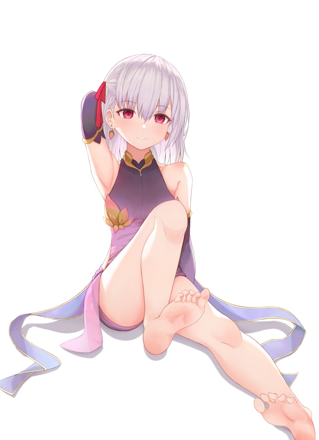 fakegeo fate/grand_order feet kama_(fate/grand_order) no_bra see_through