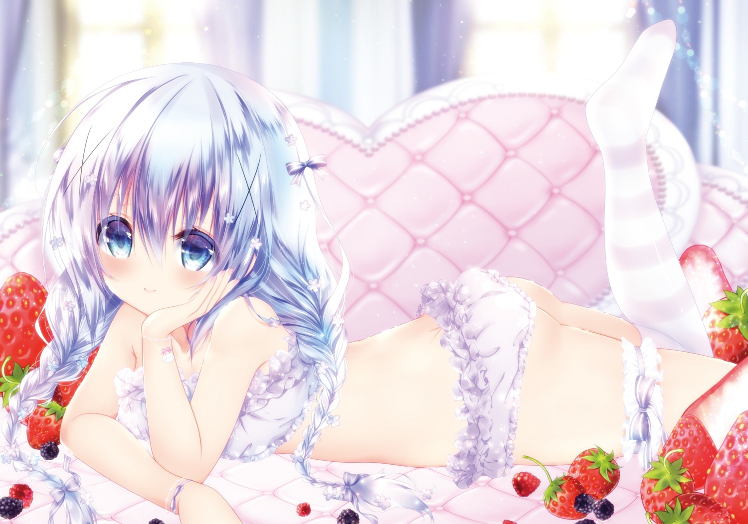 ass bra feet garter gochuumon_wa_usagi_desu_ka? kafuu_chino loli pantsu rarana thighhighs