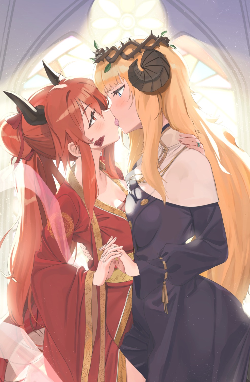 cleavage electriccross horns nun symmetrical_docking tail yuri