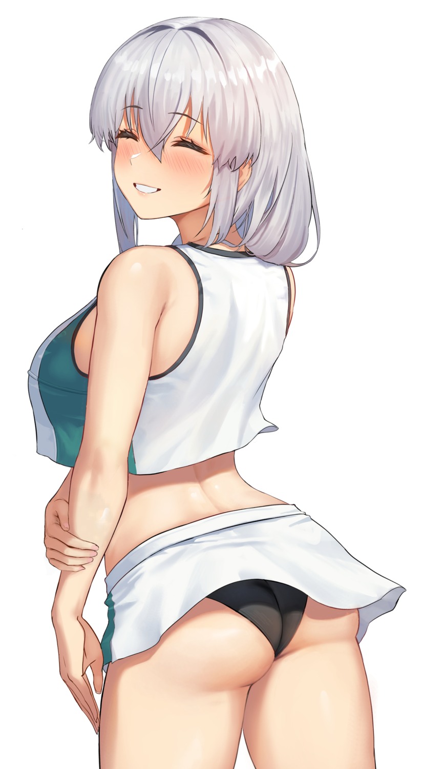 ass azur_lane bremerton_(azur_lane) cosplay k.pumpkin pantsu skirt_lift thong uzaki-chan_wa_asobi_tai! uzaki_tsuki