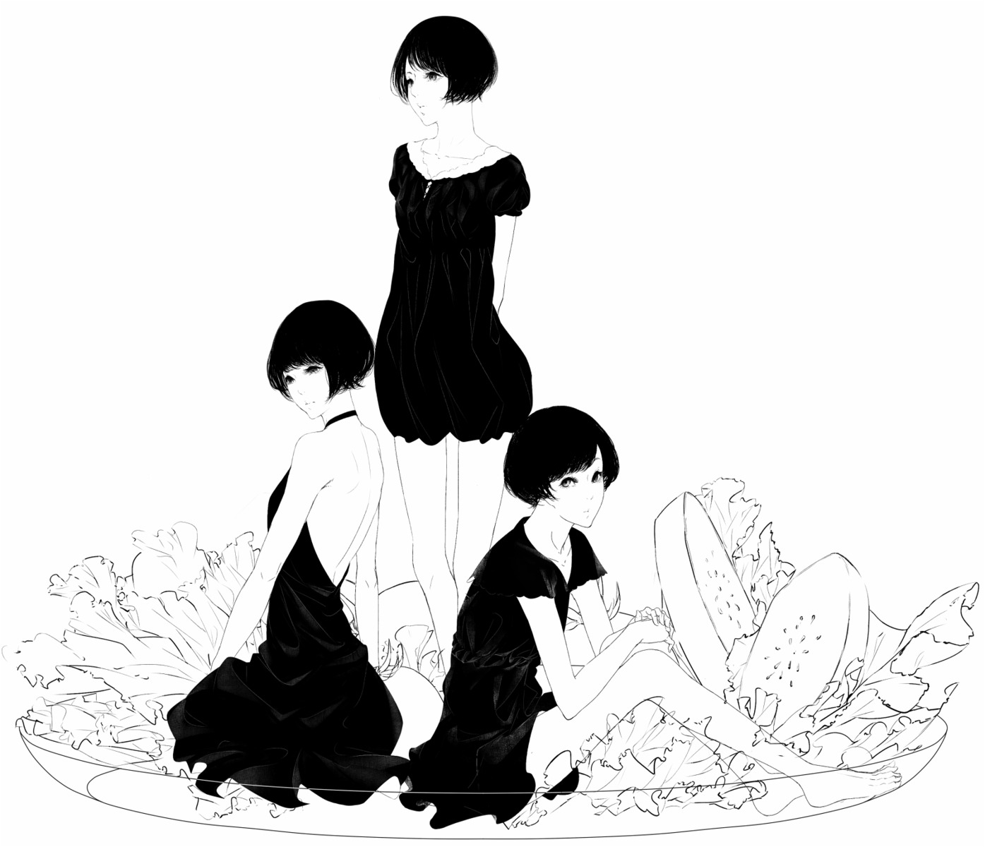 dress monochrome sousou_(sousouworks)