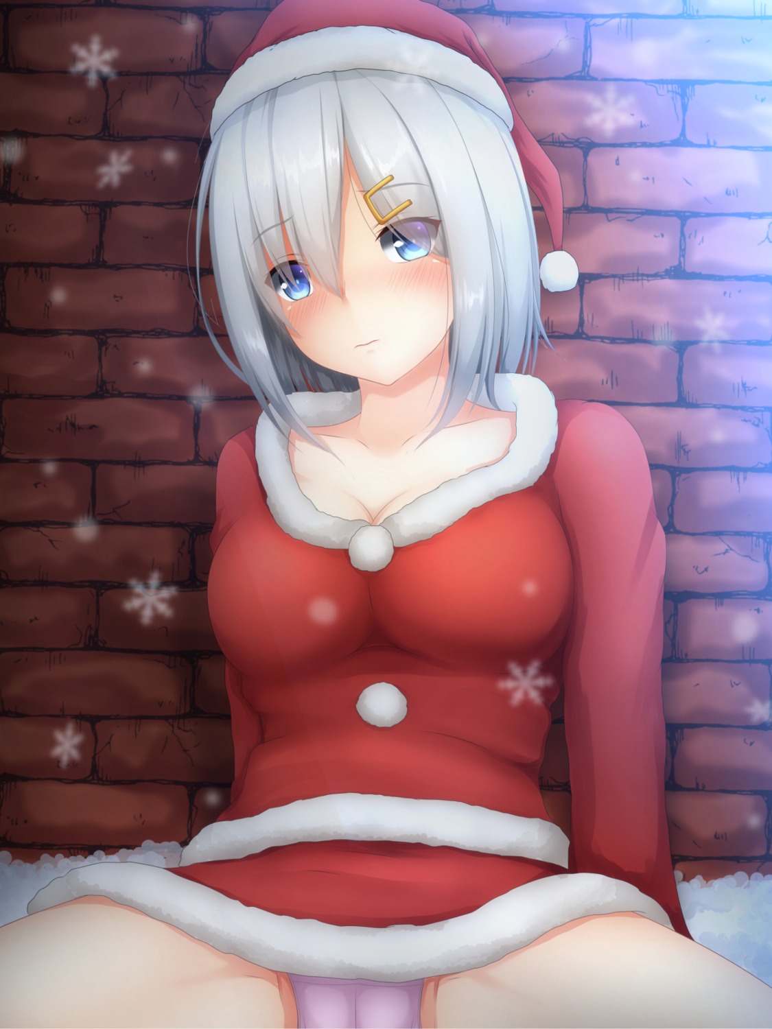 cameltoe christmas cleavage gengodou hamakaze_(kancolle) kantai_collection pantsu