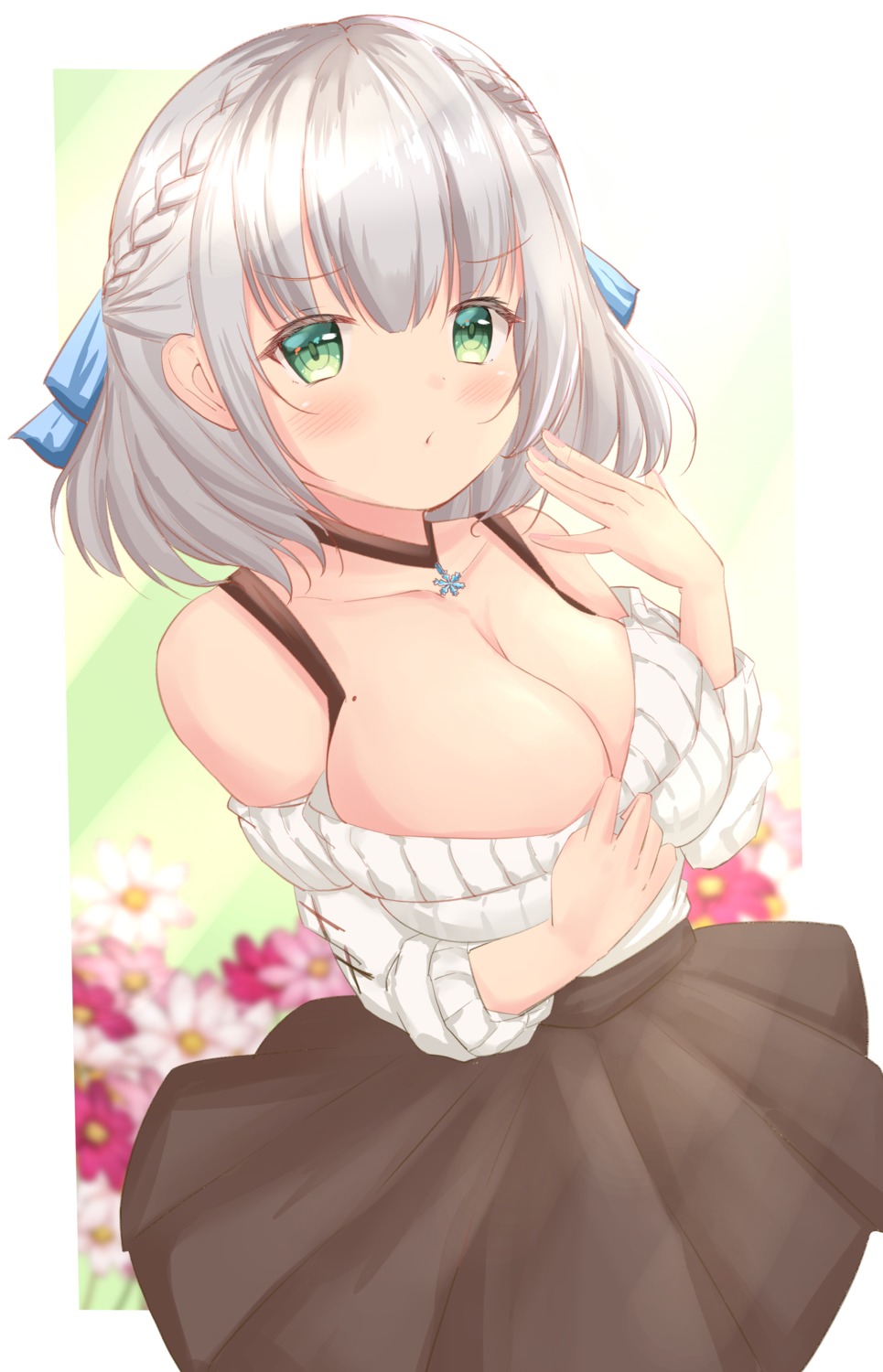 hololive kanti15 no_bra shirogane_noel sweater undressing