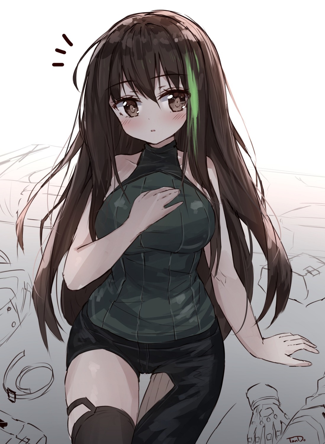 girls_frontline m4a1_(girls_frontline) sketch tandohark thighhighs