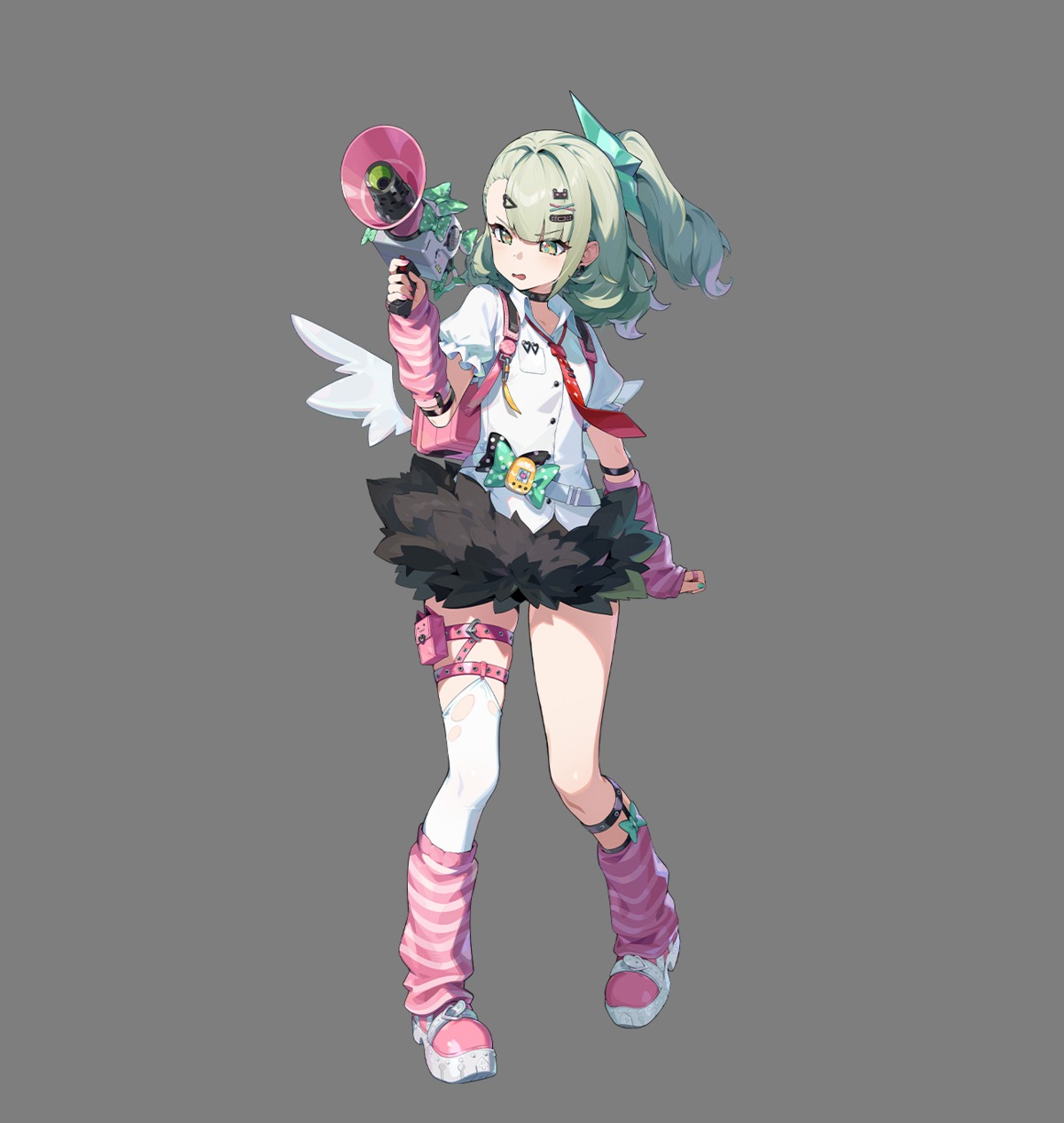 garter gun stockings sunna_(zenless_zone_zero) tagme thighhighs torn_clothes transparent_png wings zenless_zone_zero