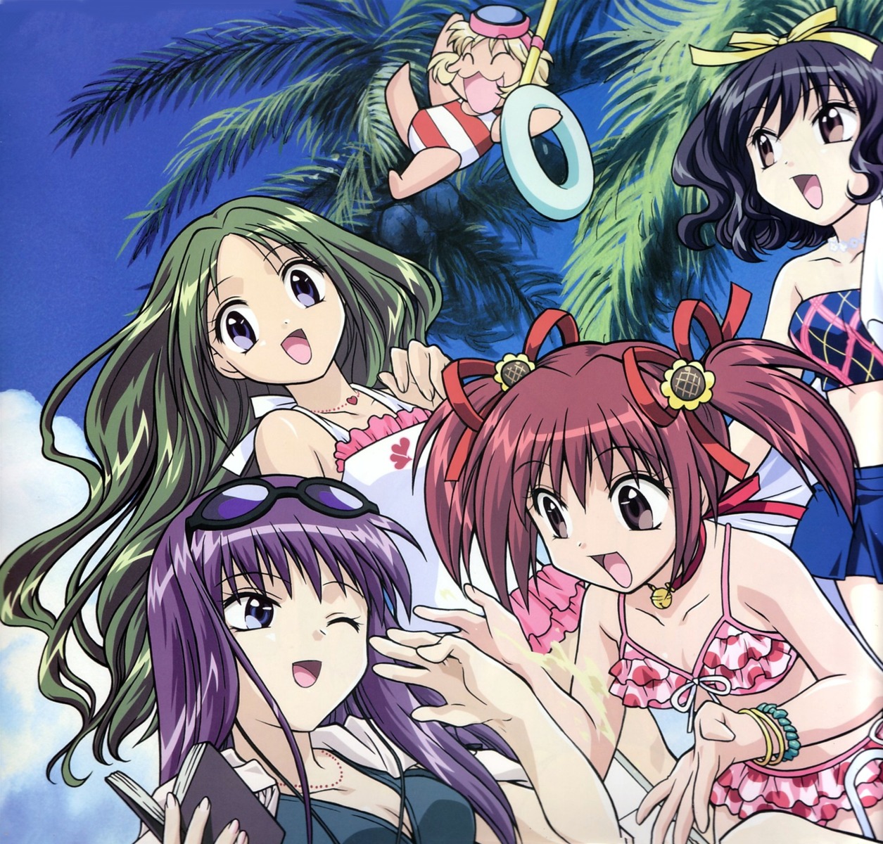 aizawa_mint bikini fong_pudding fujiwara_zakuro midorikawa_lettuce momomiya_ichigo swimsuits tokyo_mew_mew