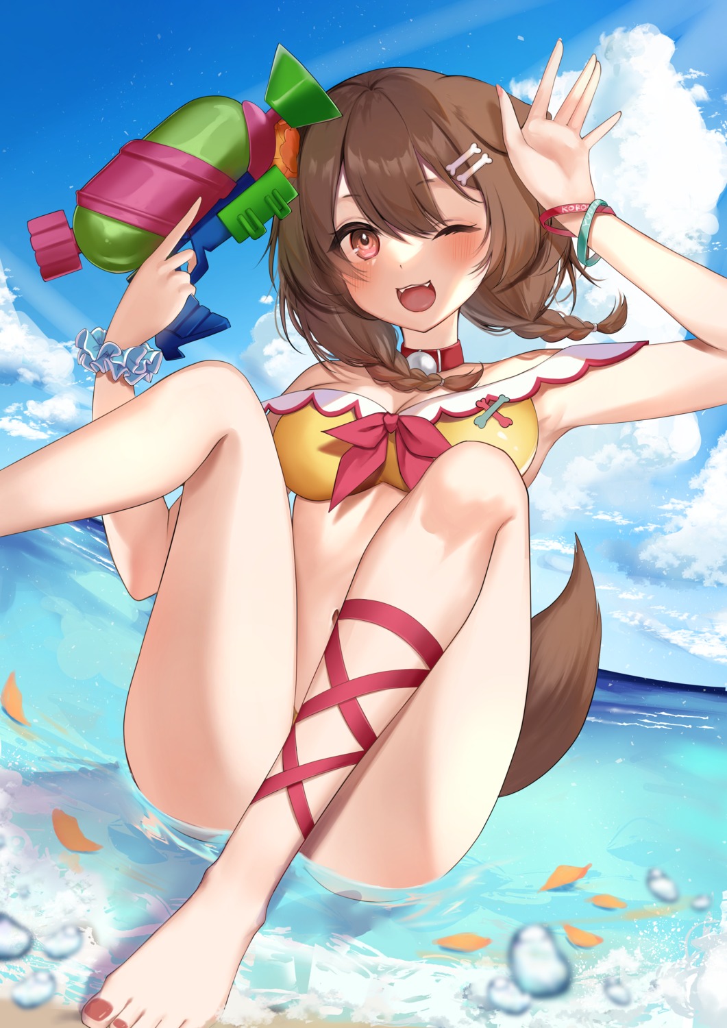 animal_ears bikini chan'nu hololive hololive_gamers inugami_korone inumimi swimsuits