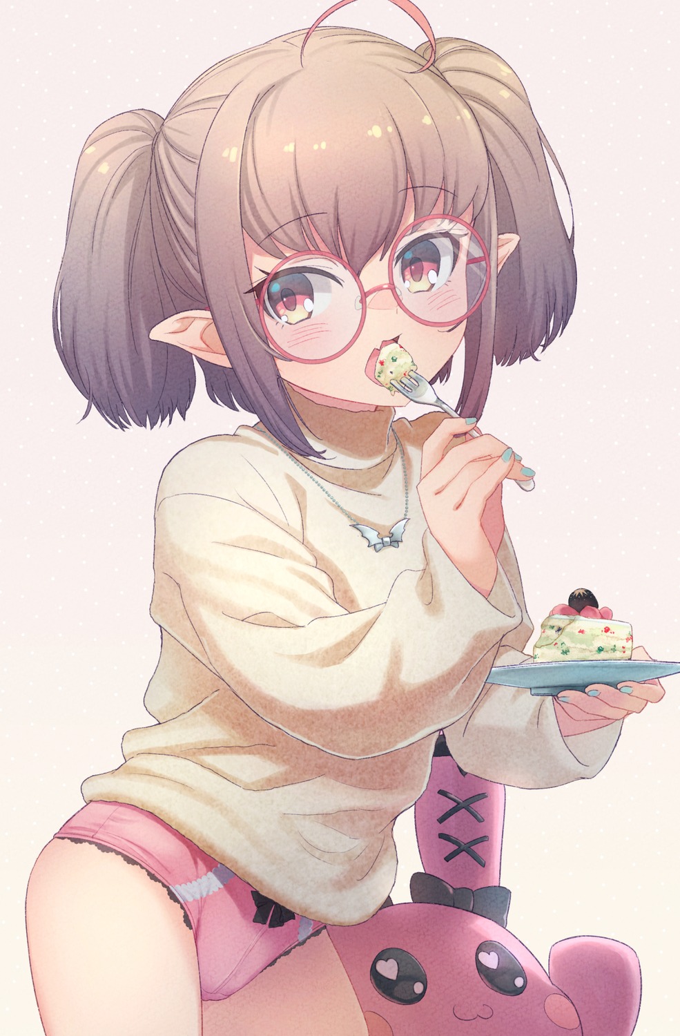 loli makaino_ririmu megane nijisanji nijisanji_gamers pantsu pointy_ears sabamen sweater