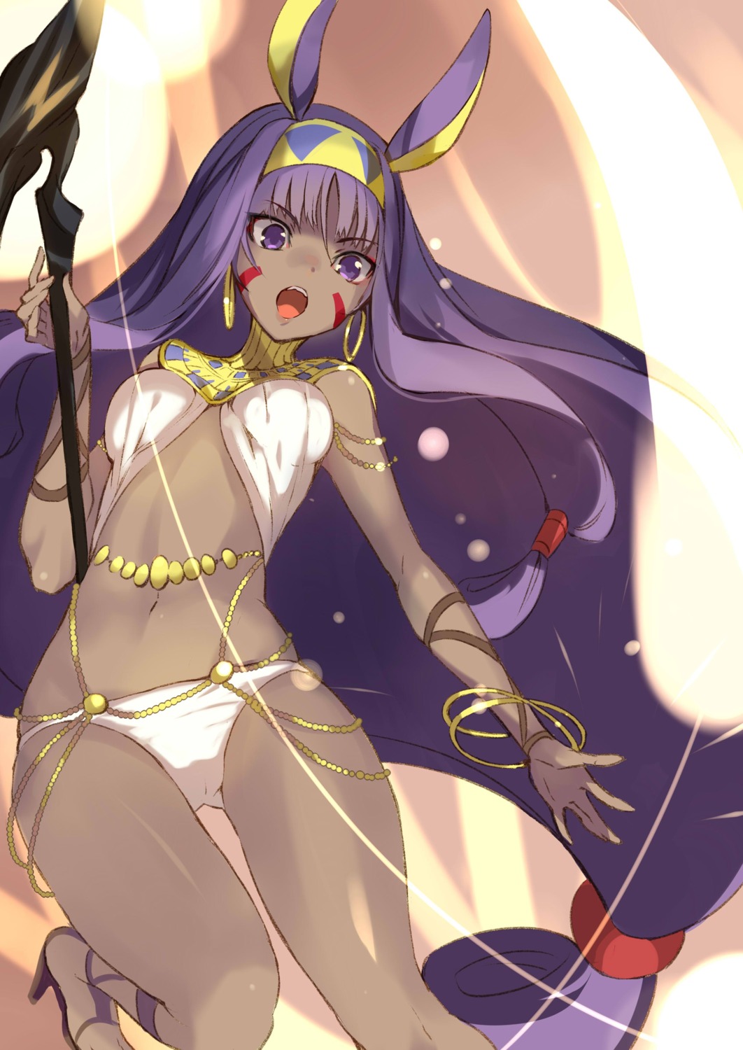 animal_ears bunny_ears fate/grand_order gin_(oyoyo) heels nitocris_(fate) weapon