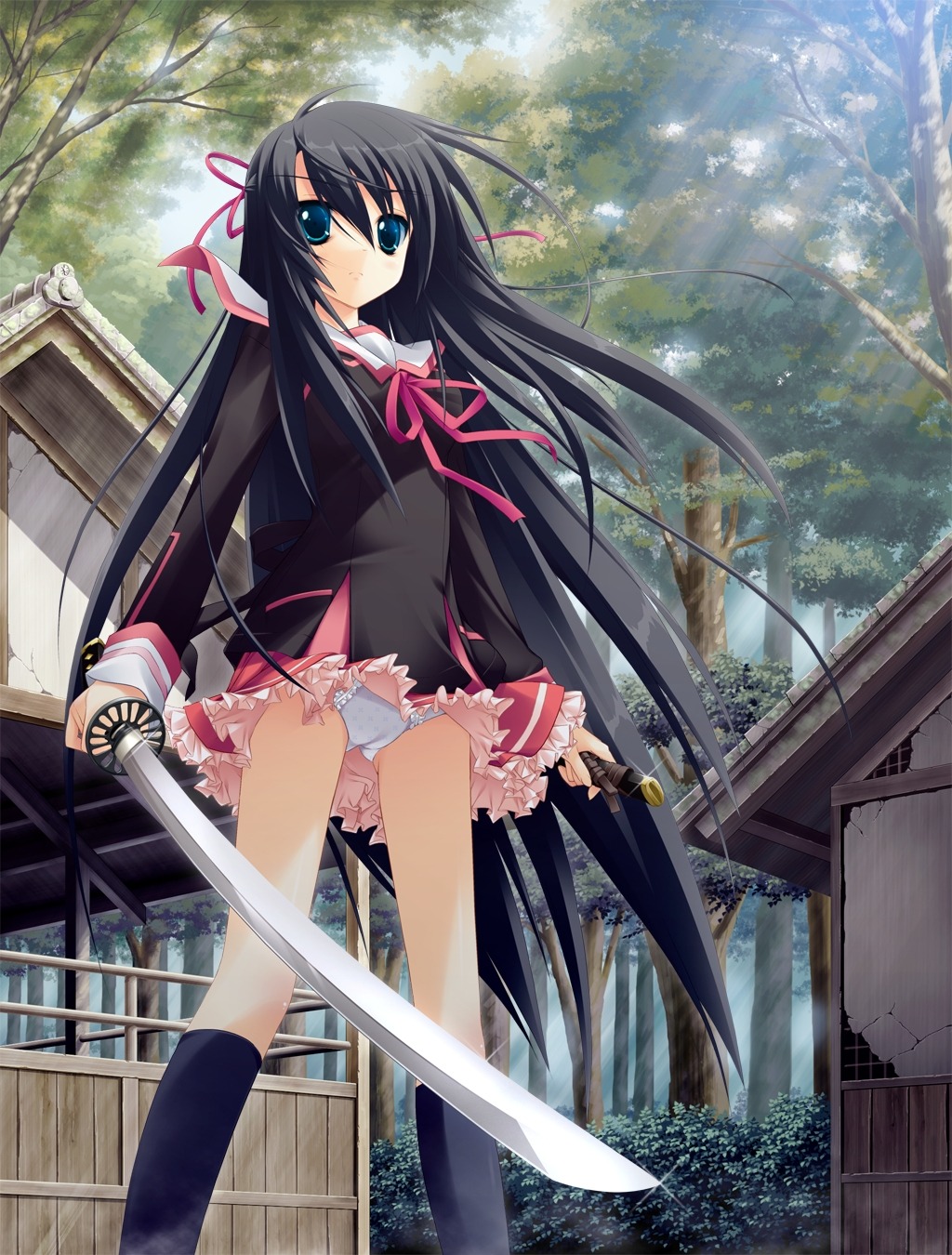 game_cg kanou_kayoko koiiro_soramoyou lucie pantsu seifuku sword