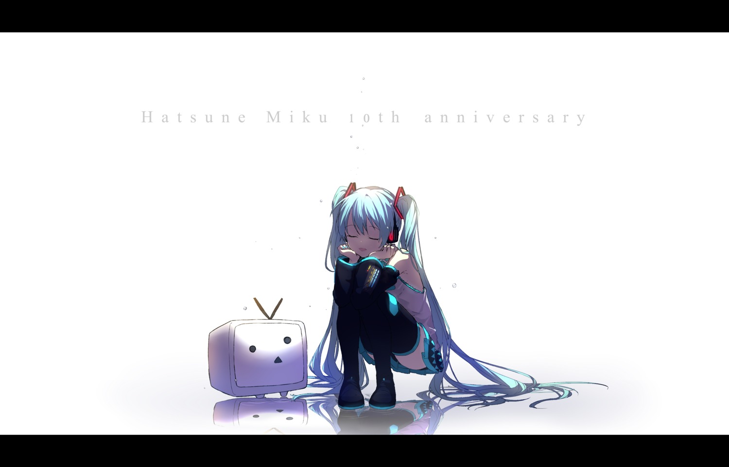 hatsune_miku headphones sogawa thighhighs vocaloid