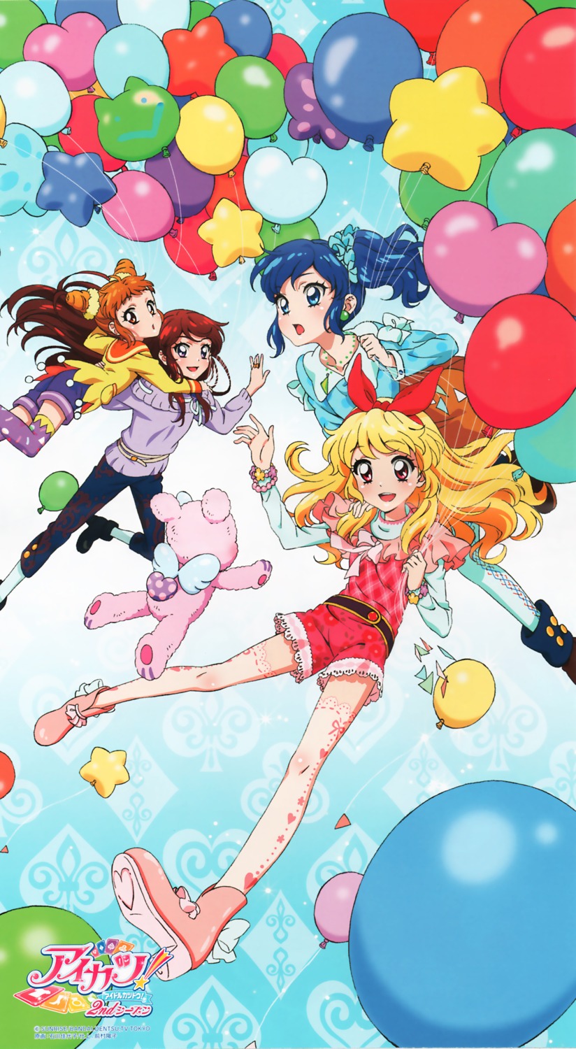 aikatsu! arisugawa_otome hoshimiya_ichigo ishikawa_kayoko kiriya_aoi shibuki_ran thighhighs