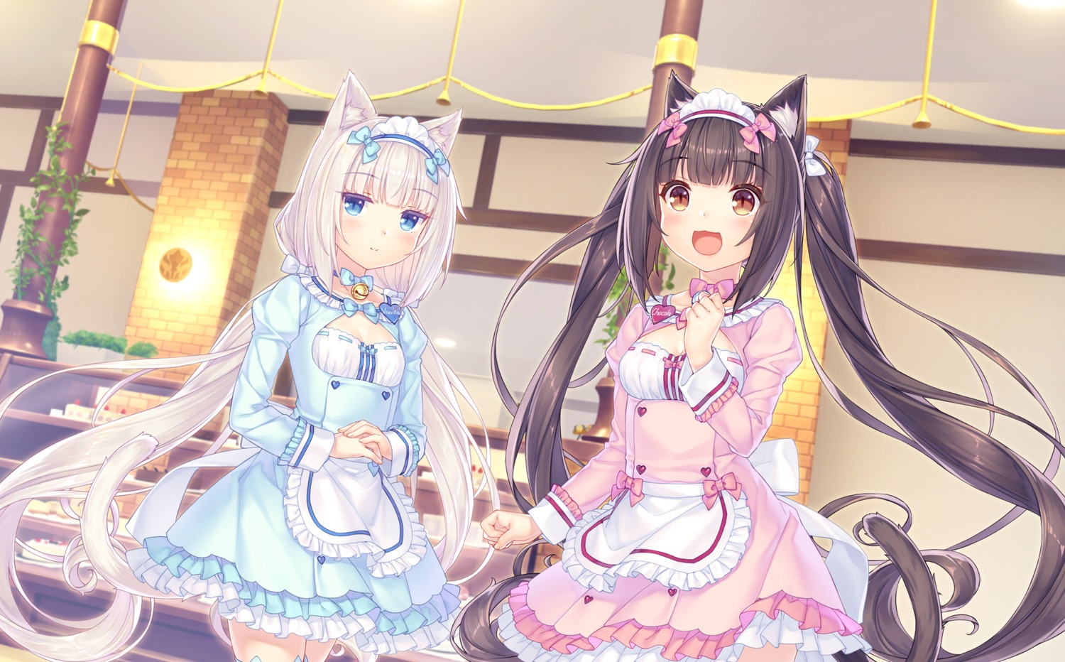 animal_ears chocola game_cg maid nekopara sayori tail vanilla