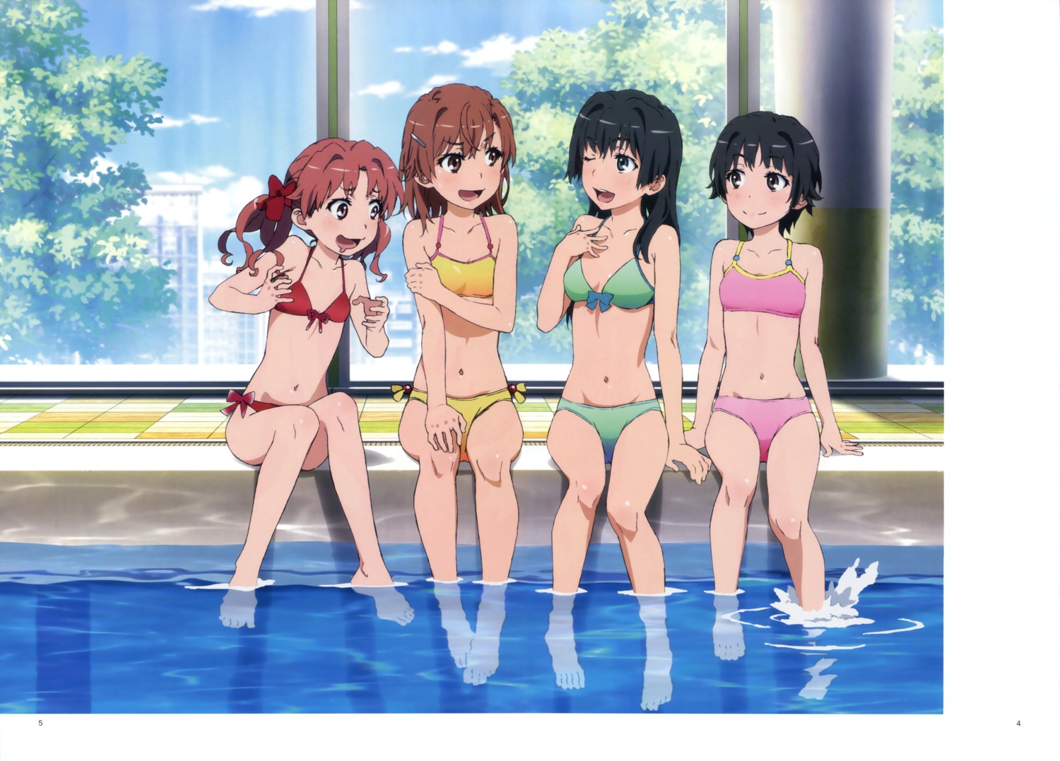 misaka_mikoto saten_ruiko shirai_kuroko swimsuits toaru_kagaku_no_railgun toaru_majutsu_no_index uiharu_kazari