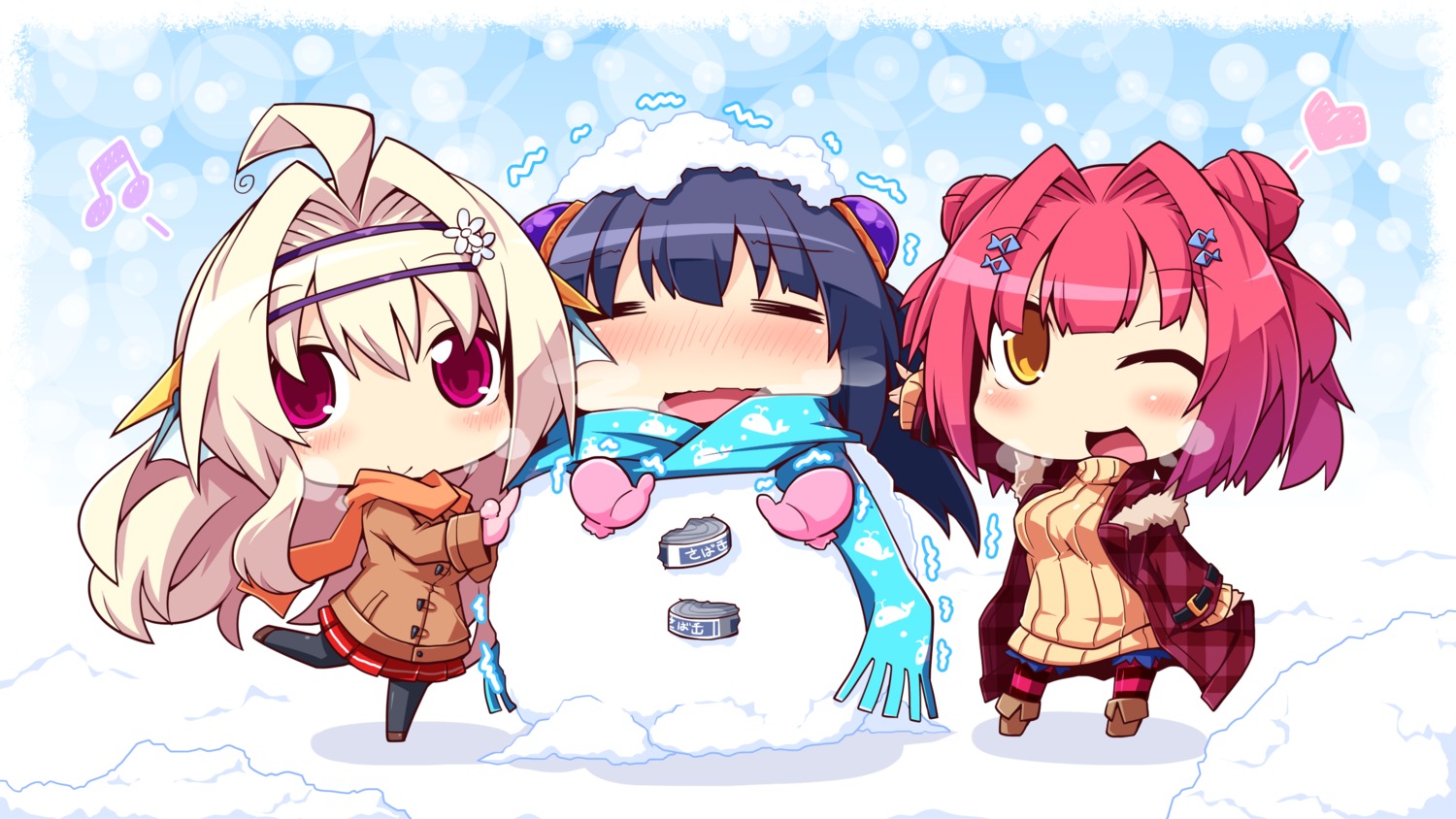 chibi kujiragami_no_tearstilla narumi_marine pantyhose retoma_kuro riru_whale sweater tenkawa_mitsuki wallpaper whirlpool