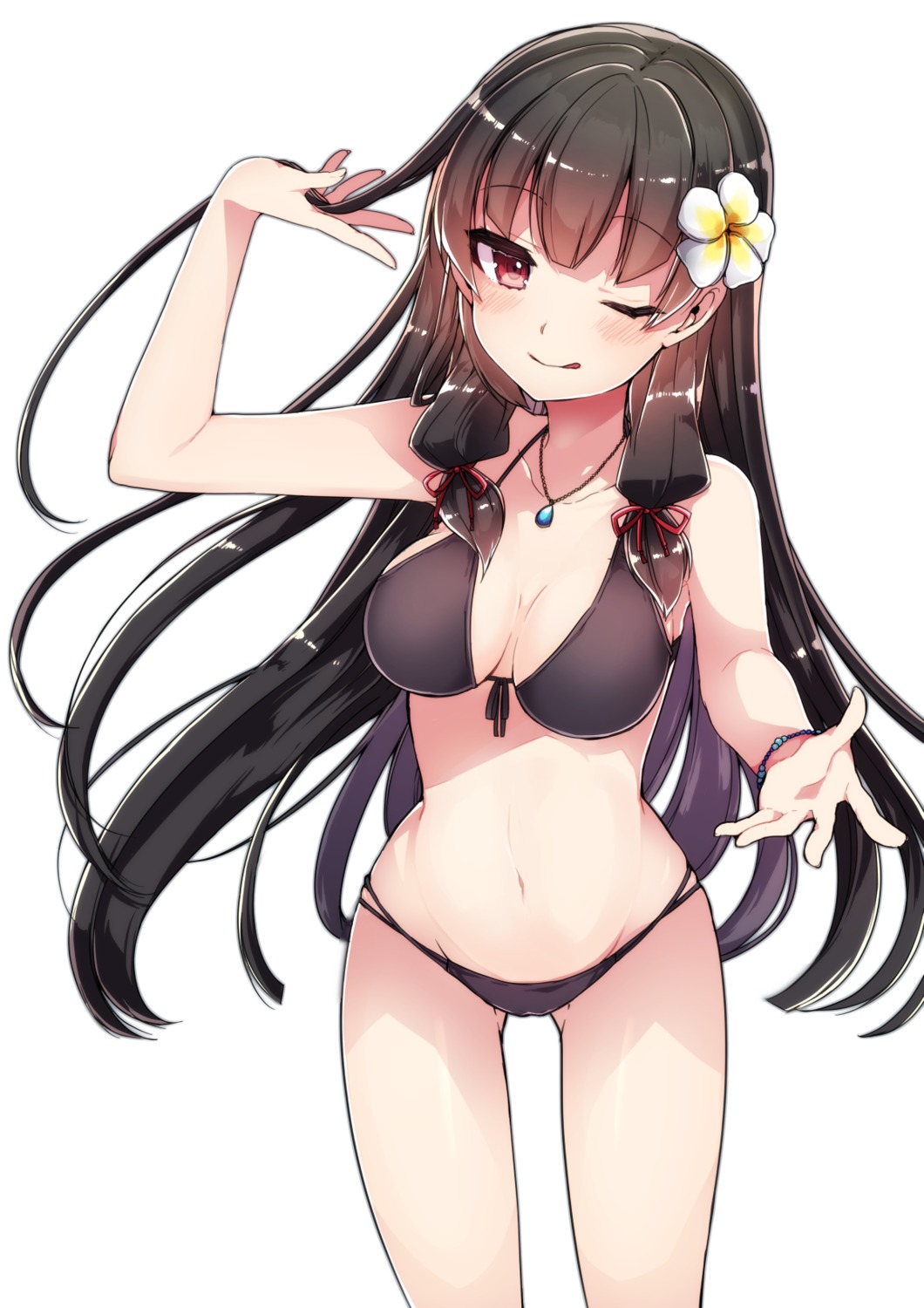 bikini cleavage isokaze_(kancolle) kantai_collection swimsuits takeshima_eku