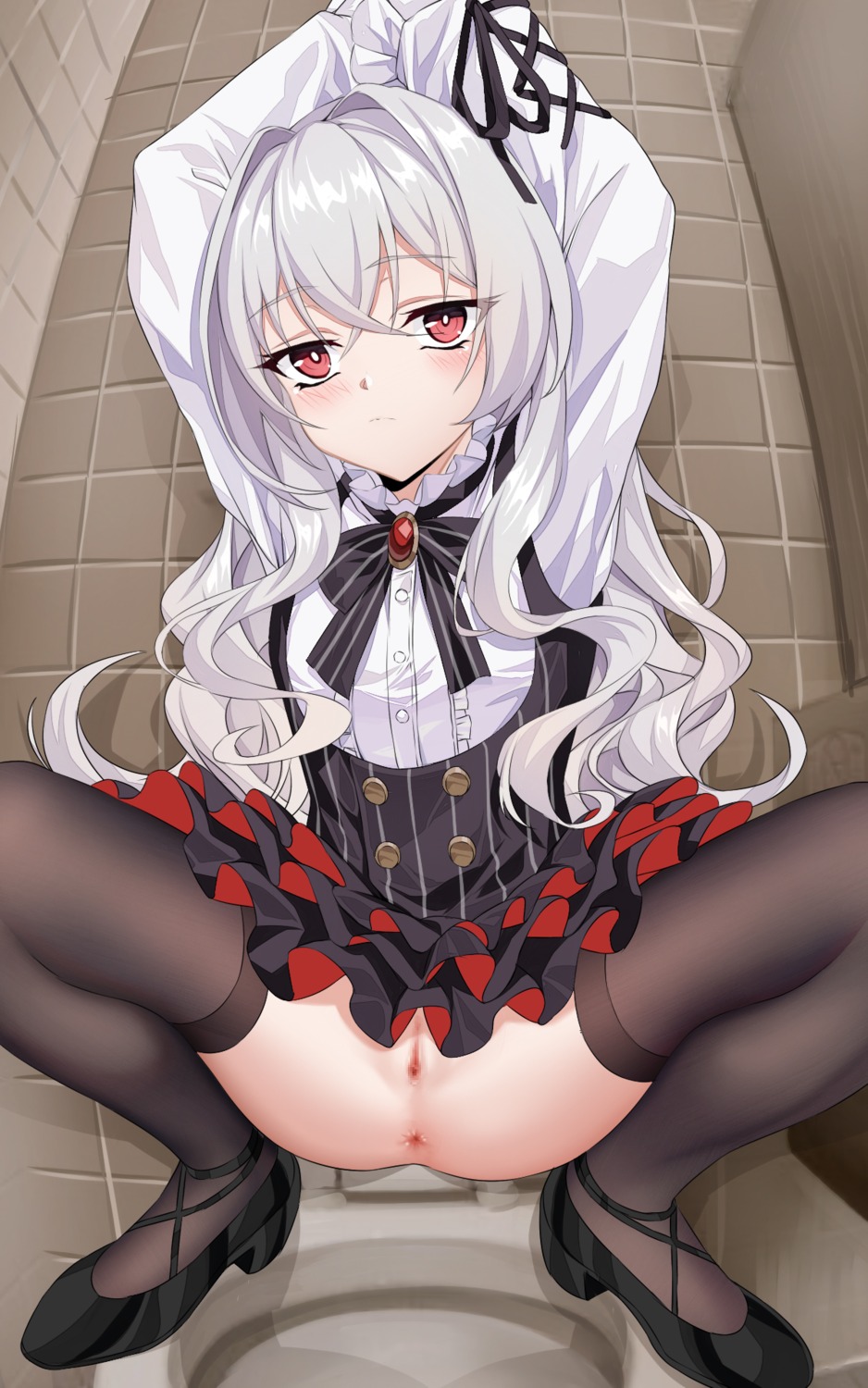 allan_poe_(honkai_impact) anus benghuai_xueyuan censored heels honkai_impact nopan pussy skirt_lift thighhighs xo_(xo17800108)