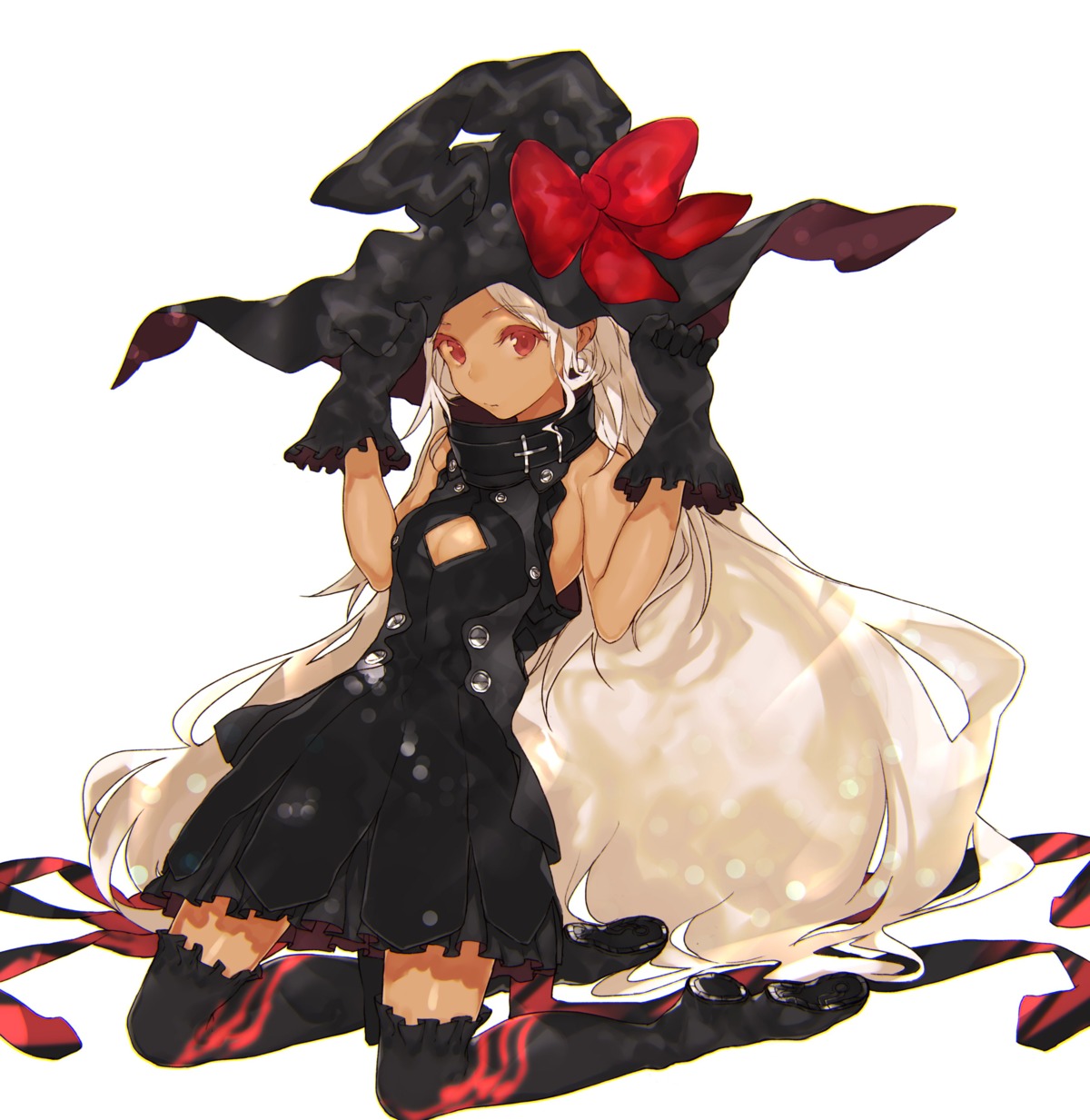 cleavage dress fifuth thighhighs witch