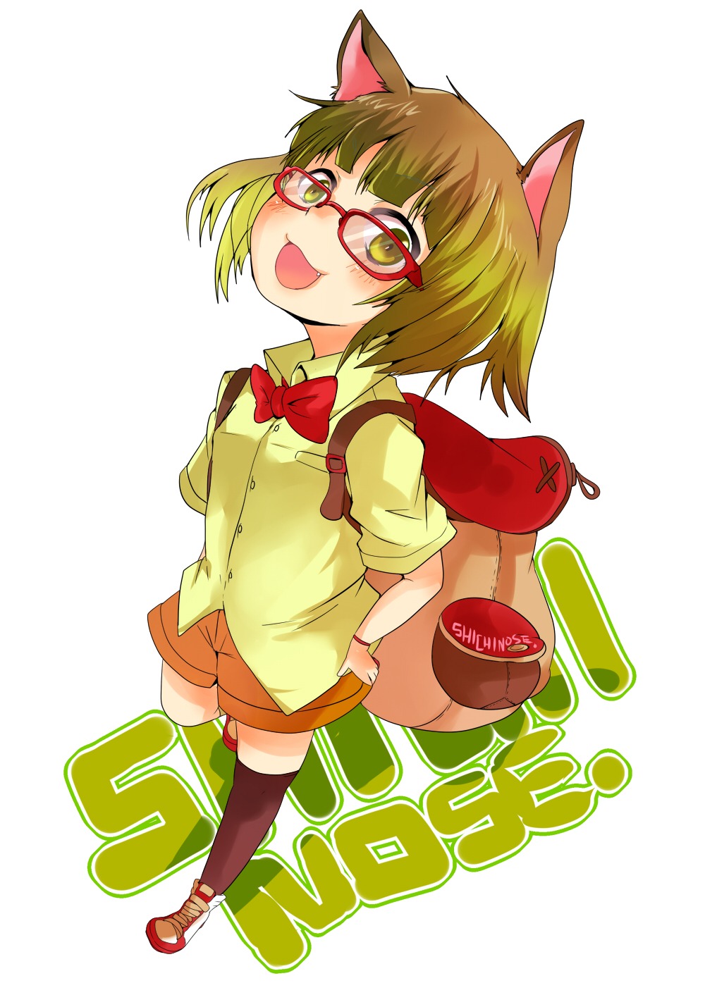 animal_ears megane nekomimi pun2 thighhighs